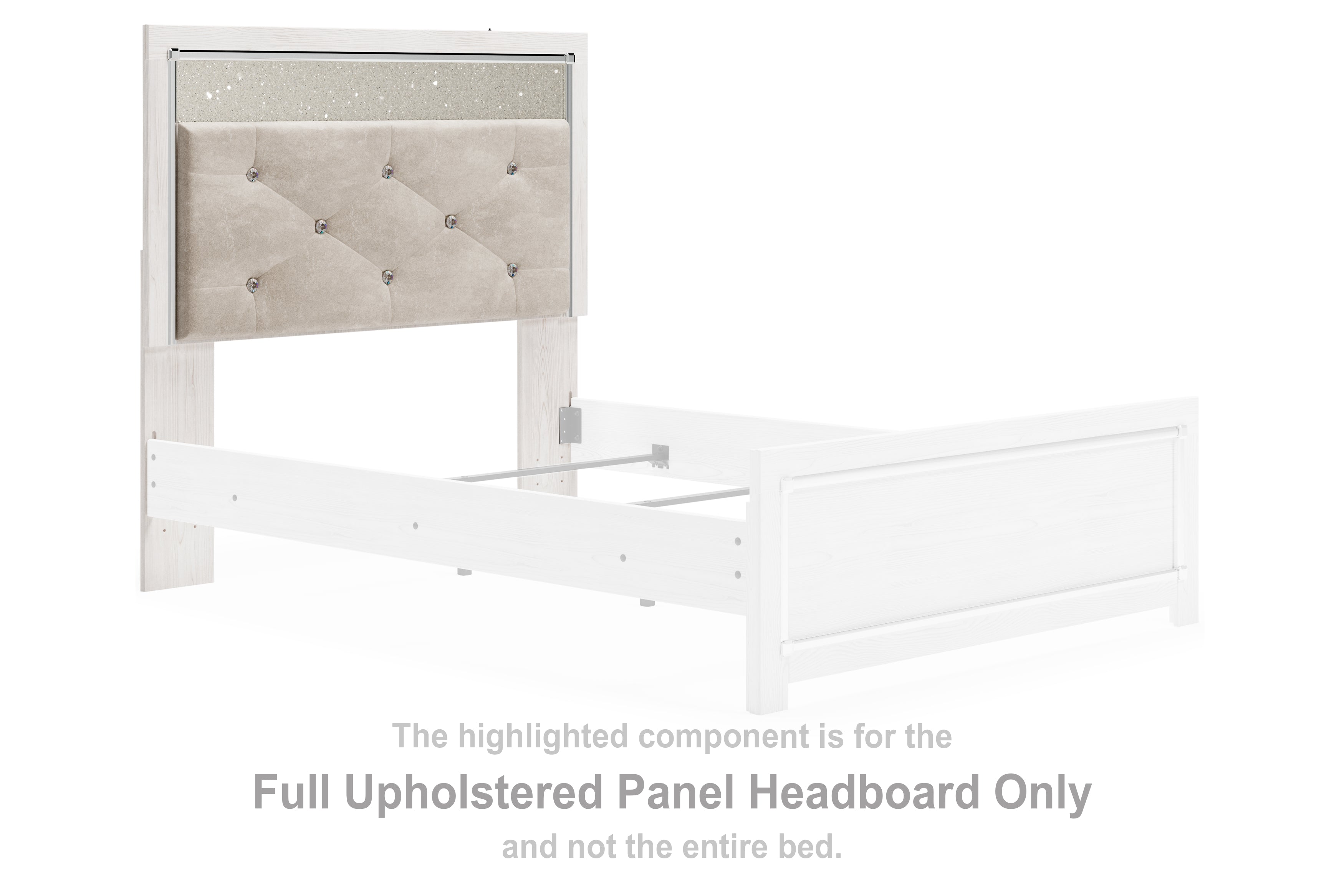 Altyra White Full Upholstered Panel Headboard