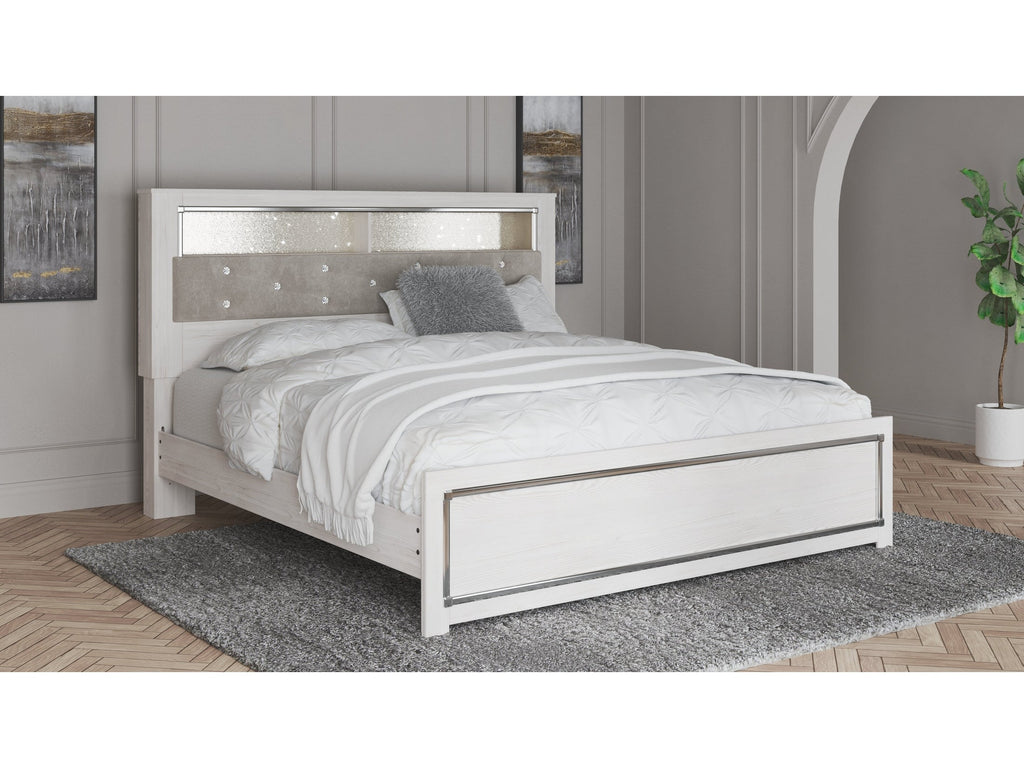 Altyra White King Panel Bookcase Bed