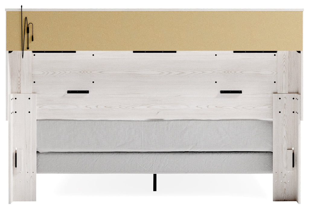 Altyra White King Panel Bookcase Bed