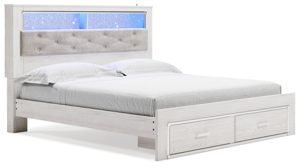Altyra King Storage Bed, Dresser, Mirror, Chest and Nightstand, White