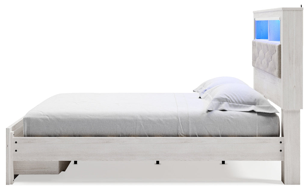 Altyra King Storage Bed, Dresser, Mirror, Chest and Nightstand, White
