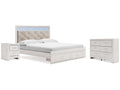 Altyra White King Storage Bedroom Set with Dresser and Nightstand