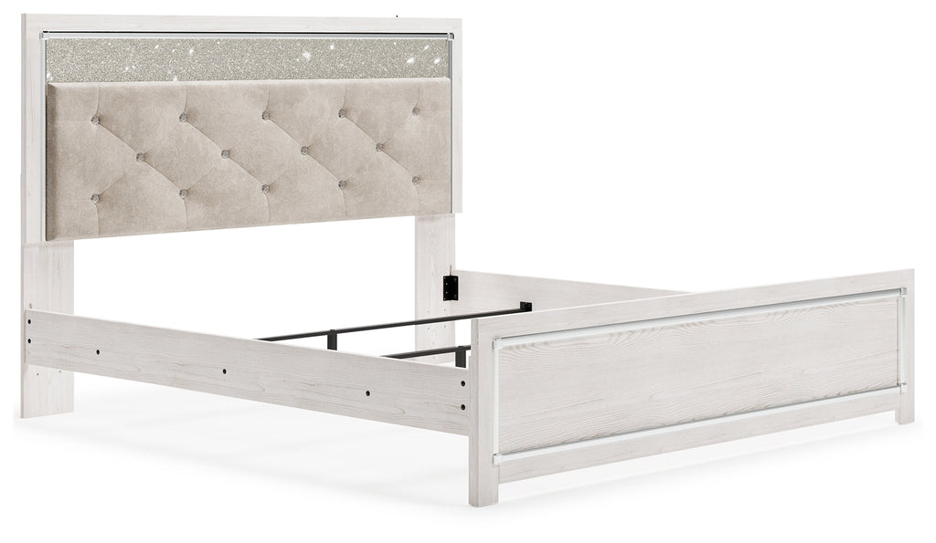 Altyra King Upholstered Panel Bedroom Set, White