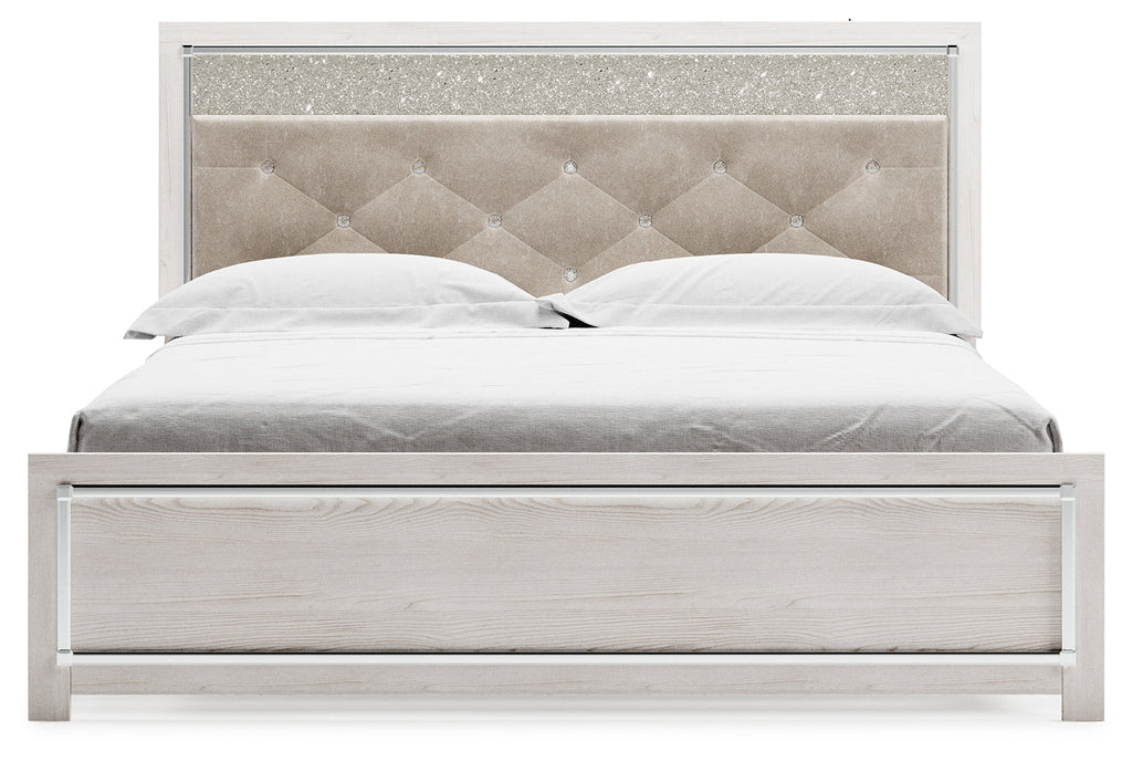 Altyra King Upholstered Panel Bedroom Set, White