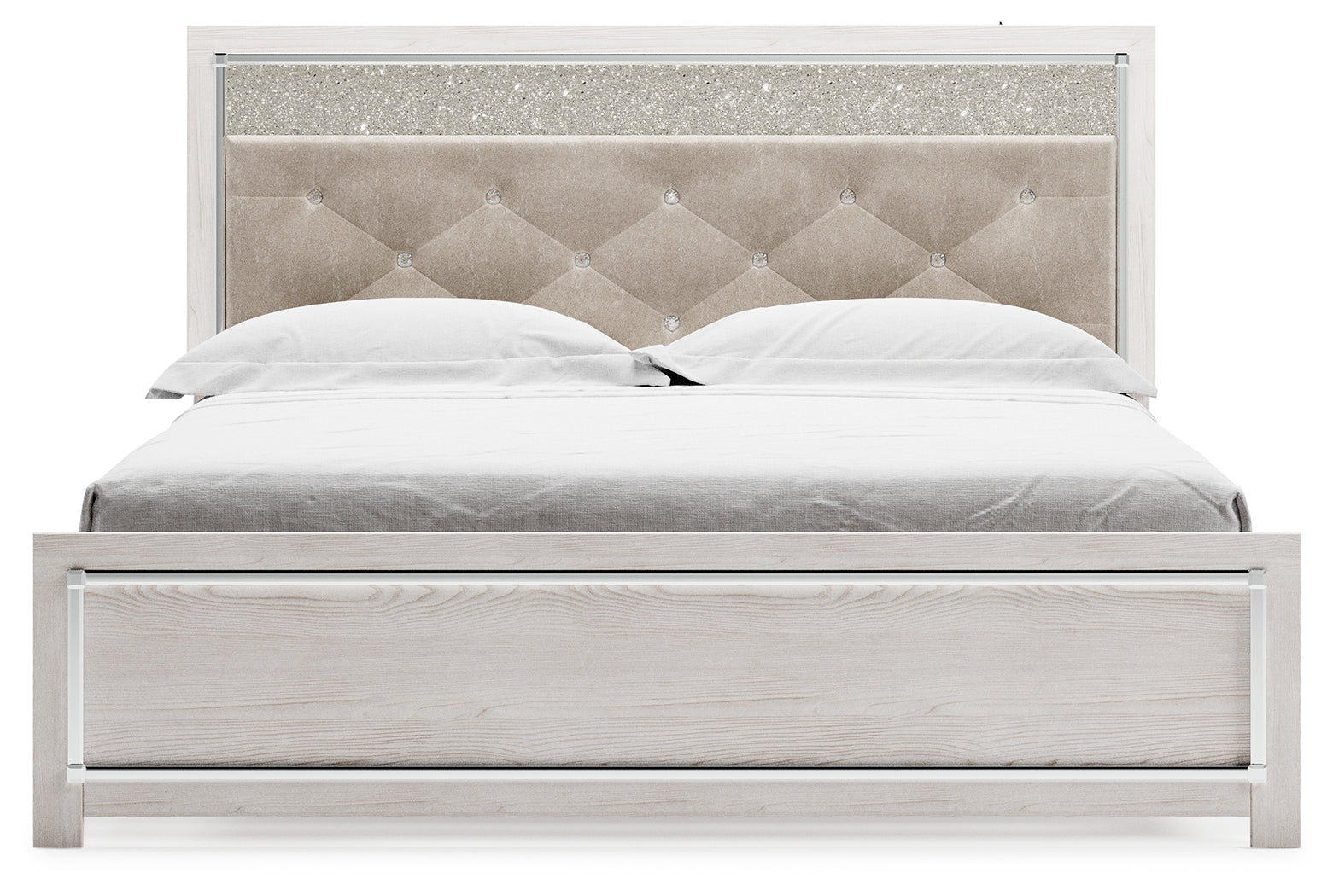 Altyra King Upholstered Panel Bedroom Set, White