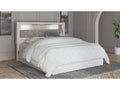 Altyra White King Upholstered Panel Bookcase Headboard