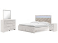 Altyra King Upholstered Panel Storage Bedroom Set, White