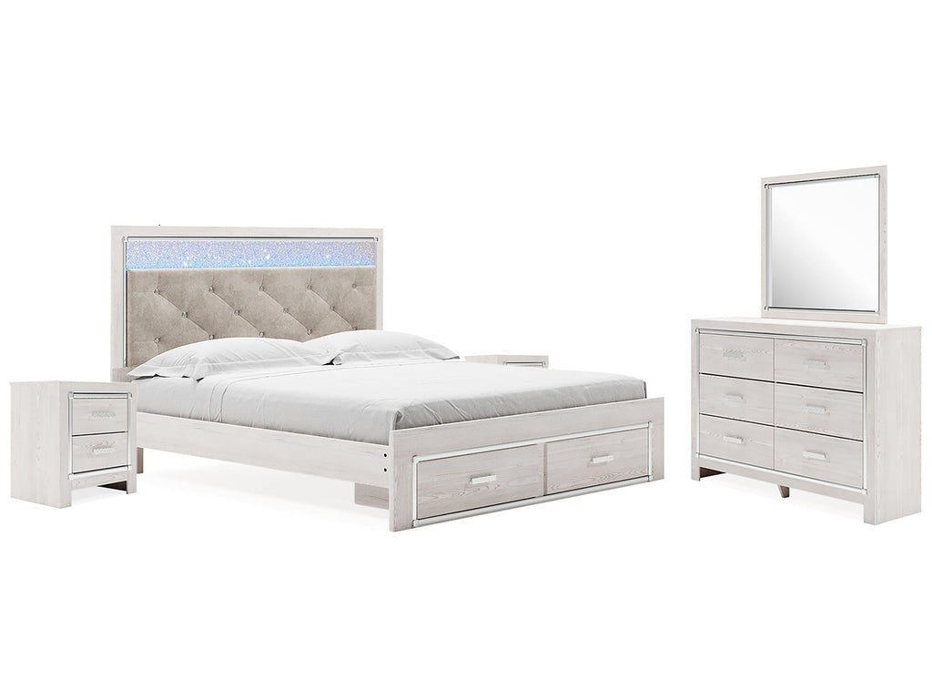 Altyra King Upholstered Storage Bedroom Set, White