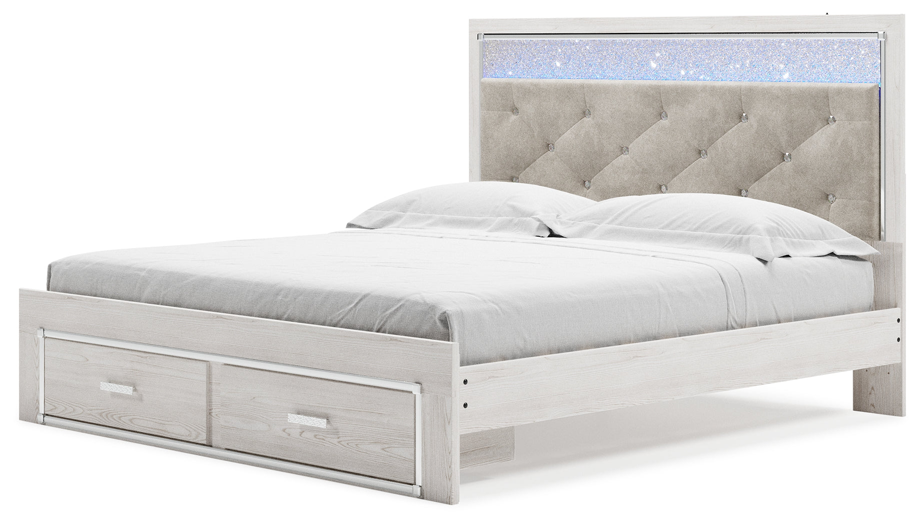 Altyra King Upholstered Storage Bedroom Set, White