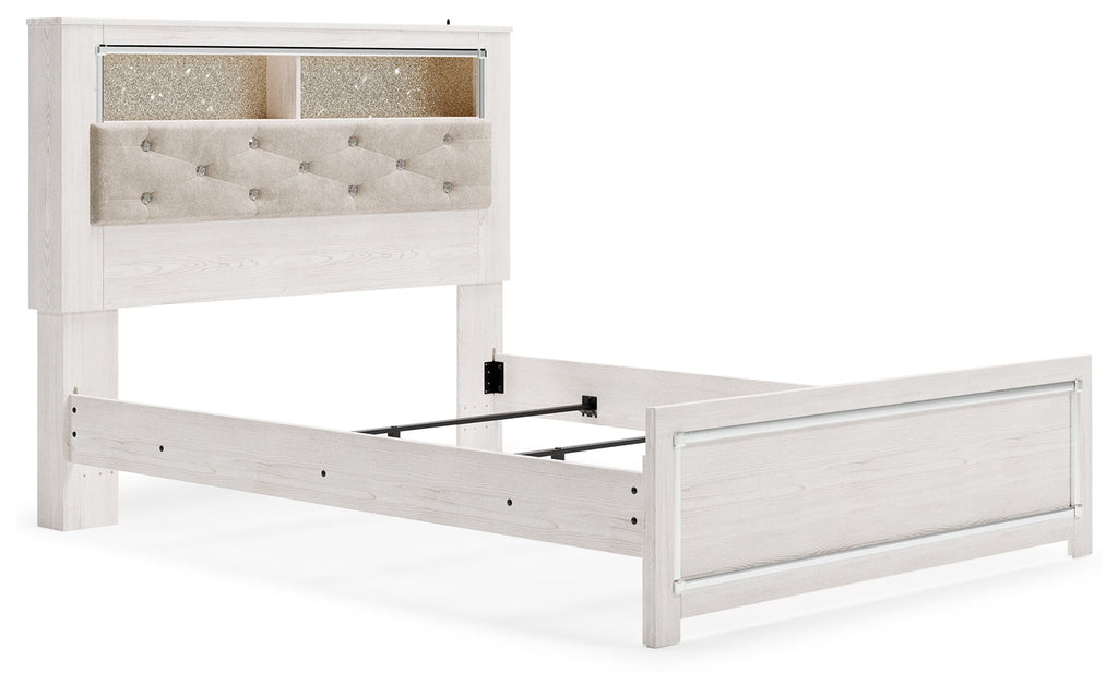 Altyra Queen Bookcase Bed, Dresser, Chest and Nightstand, White