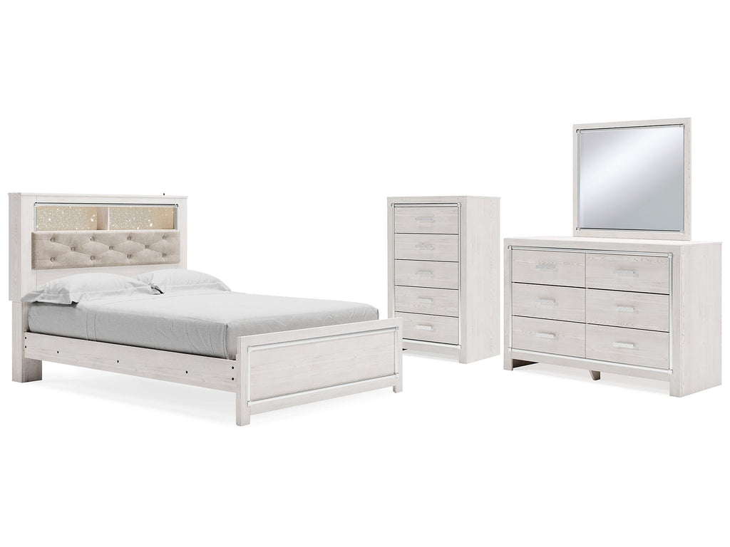 Altyra Queen Bookcase Panel Bedroom Set, White