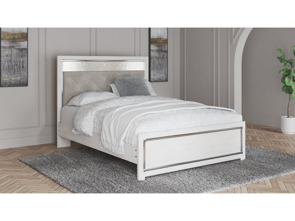 Altyra White Queen Panel Bed