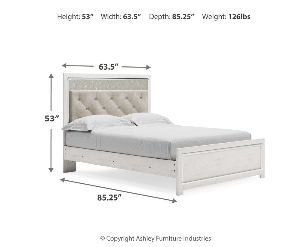 Altyra White Queen Panel Bed