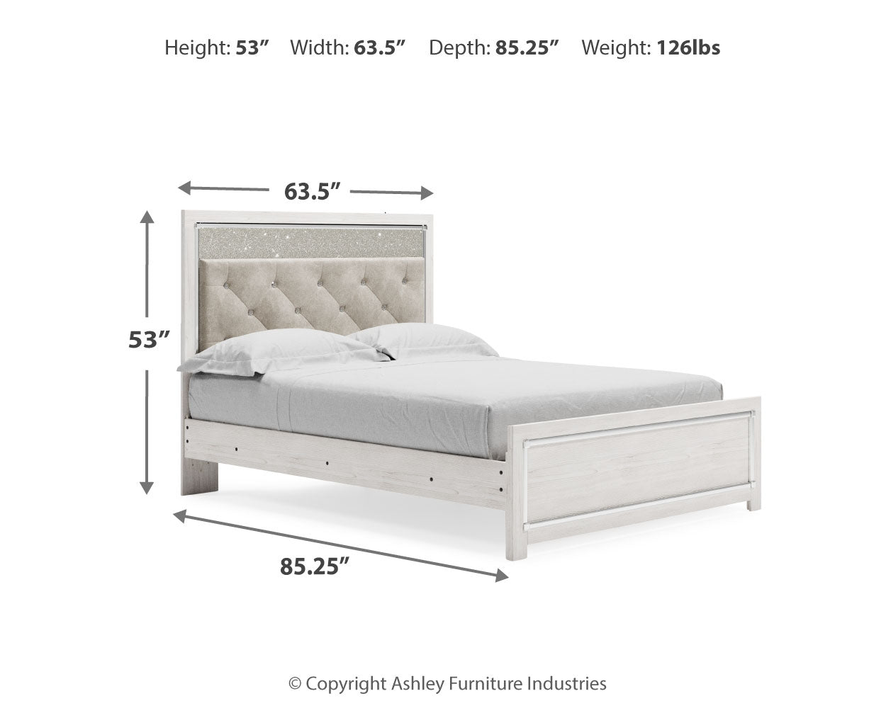 Altyra White Queen Panel Bed