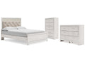 Altyra White Queen Panel Bedroom Set with Dresser and Chest