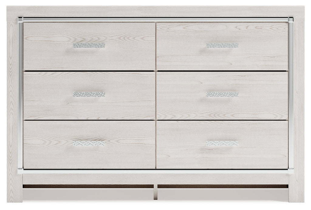 Altyra White Queen Panel Bedroom Set with Dresser and Chest