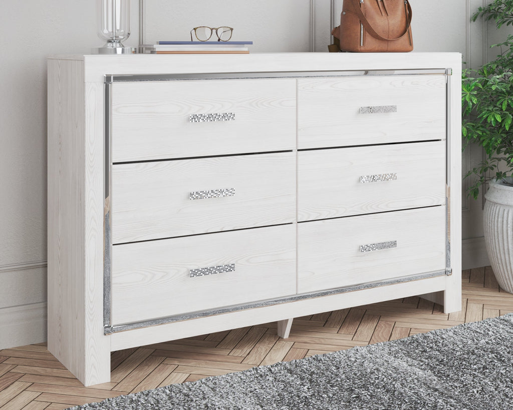 Altyra White Queen Panel Bedroom Set with Dresser and Chest