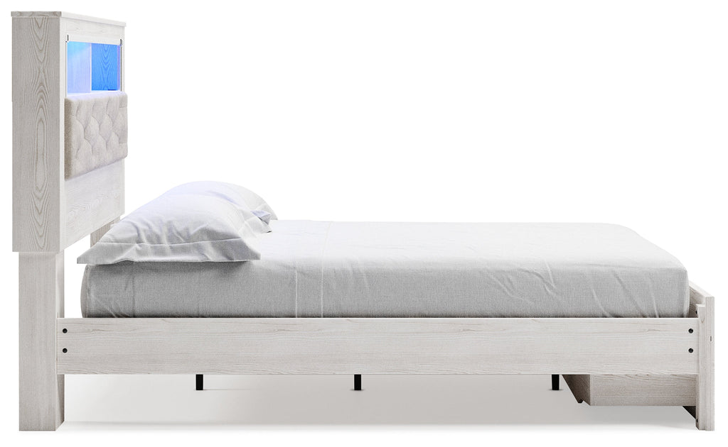 Altyra Queen Panel Storage Bed, Dresser, Mirror and 2 Nightstands, White