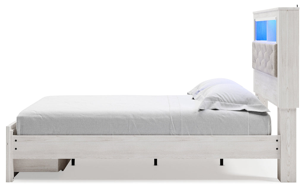 Altyra Queen Panel Storage Bed, Dresser, Mirror and 2 Nightstands, White