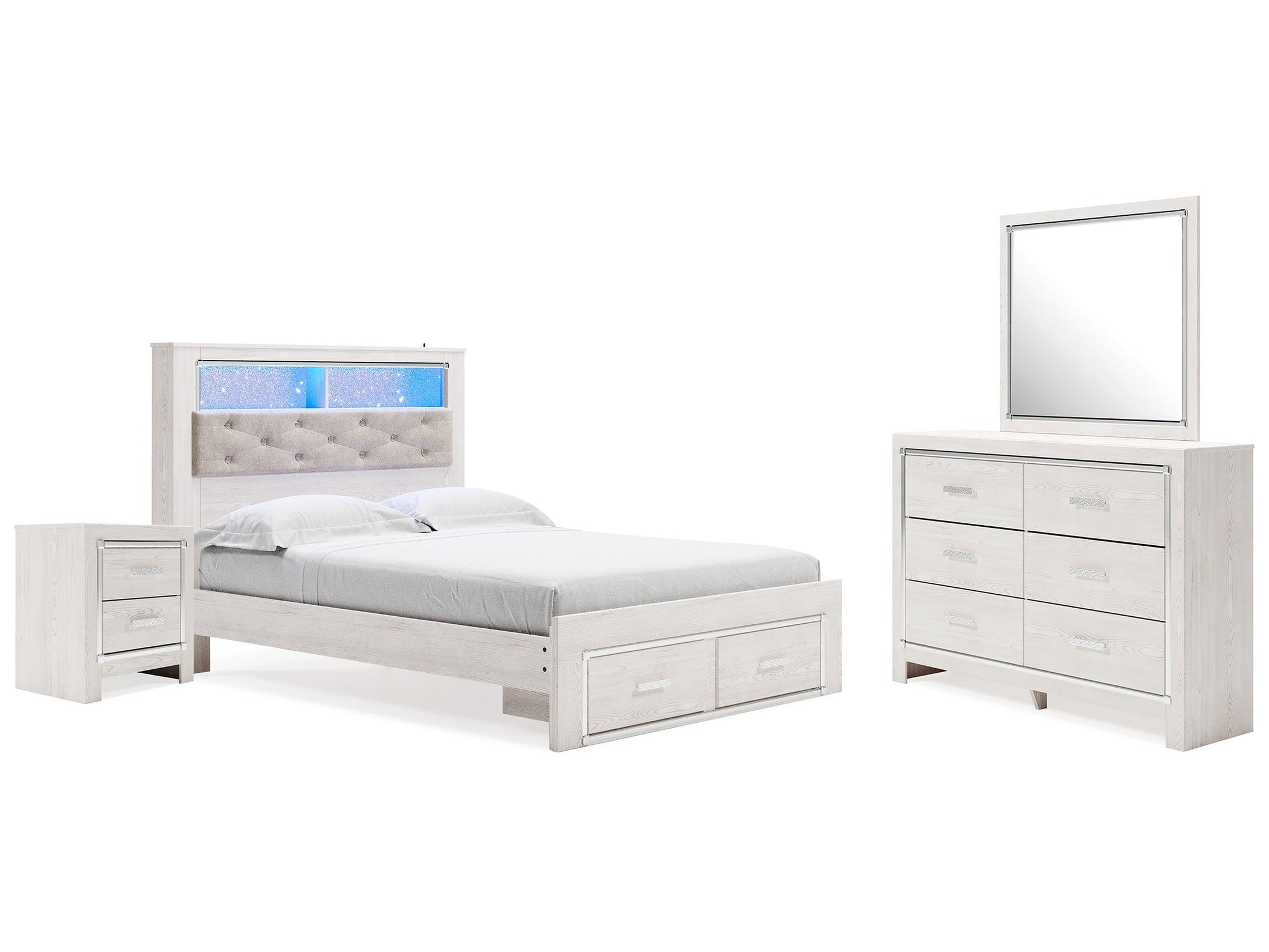 Altyra Queen Panel Storage Bedroom Set, White