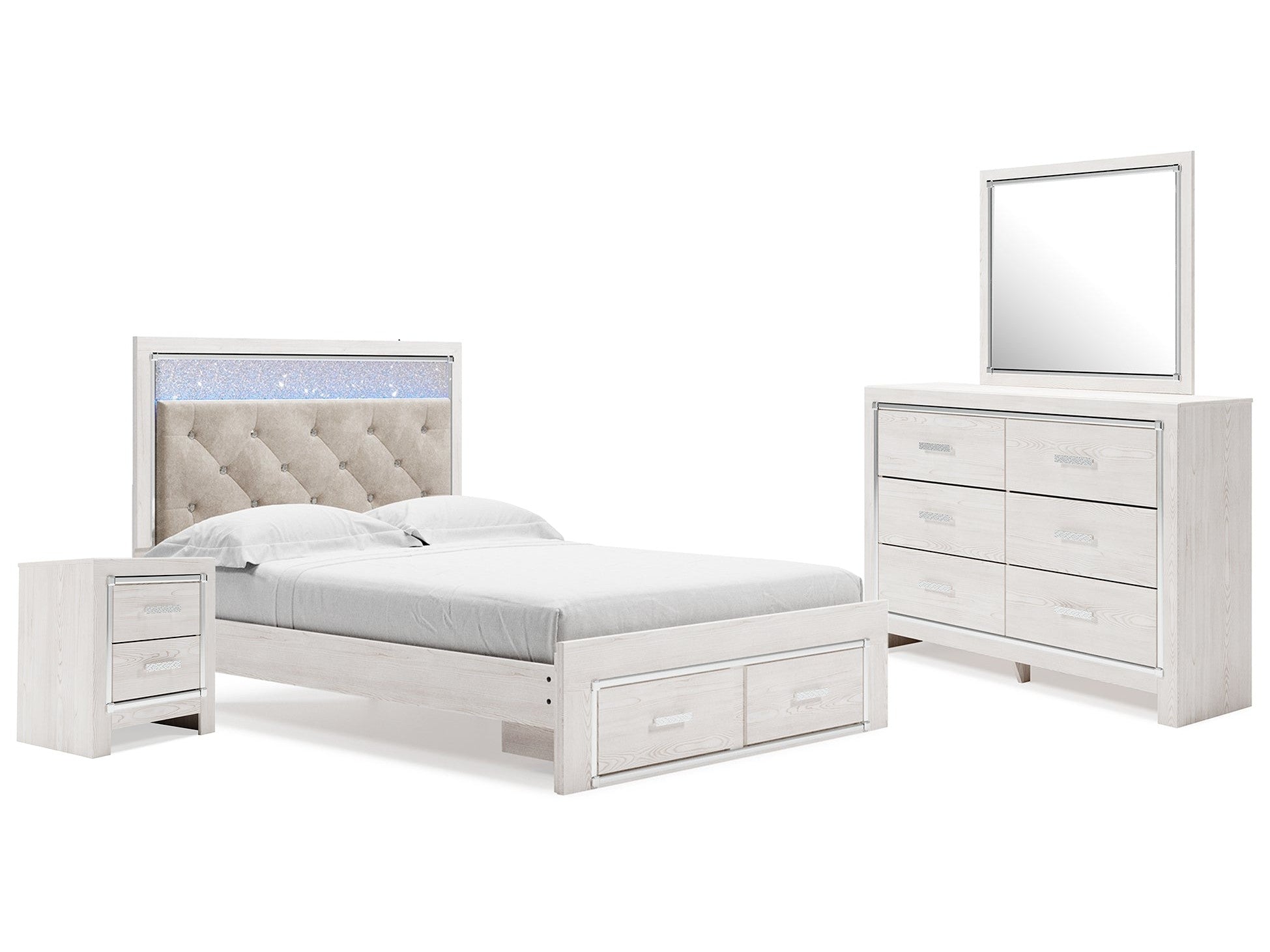 Altyra Queen Panel Storage Bedroom Set, White