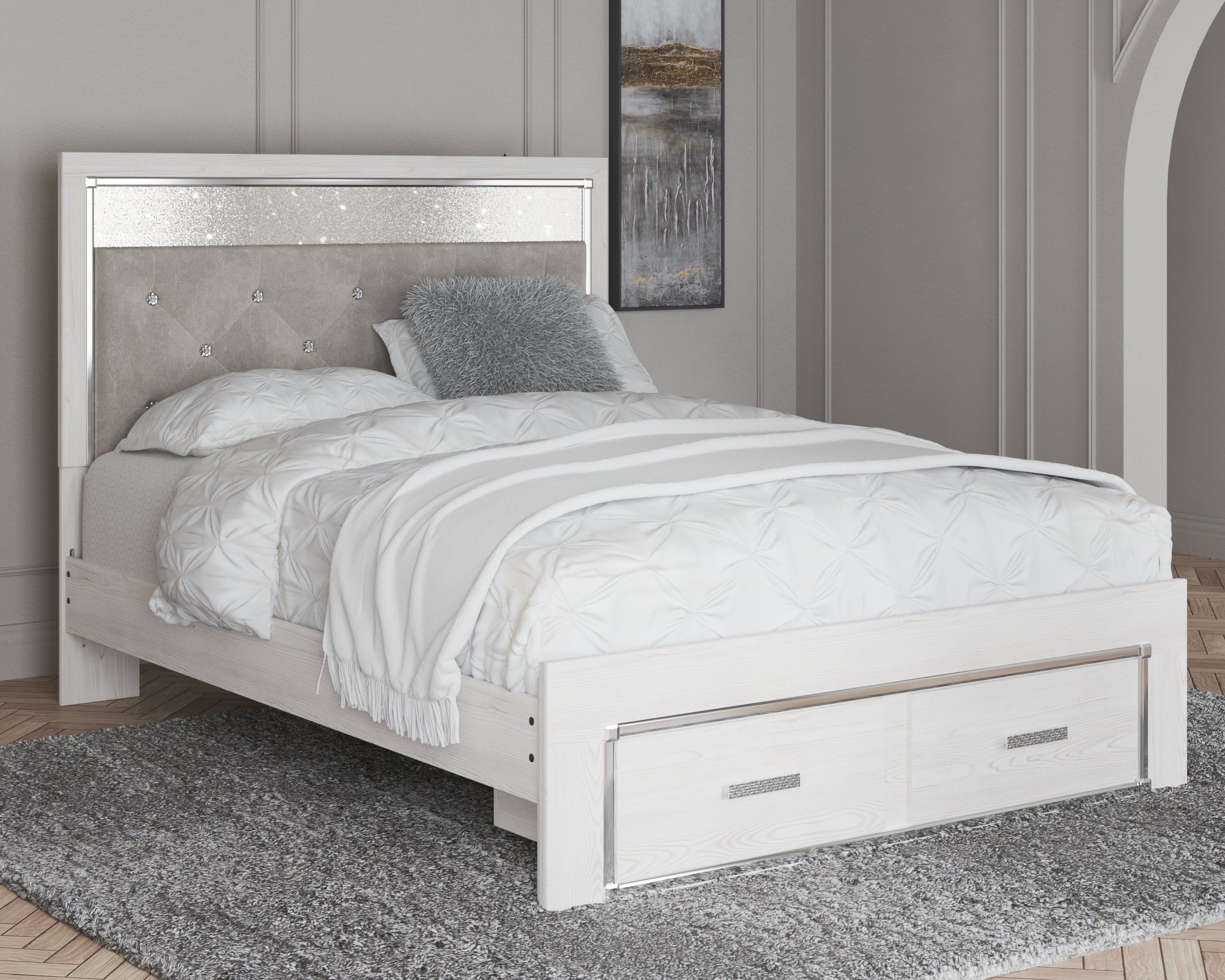 Altyra Queen Panel Storage Bedroom Set, White
