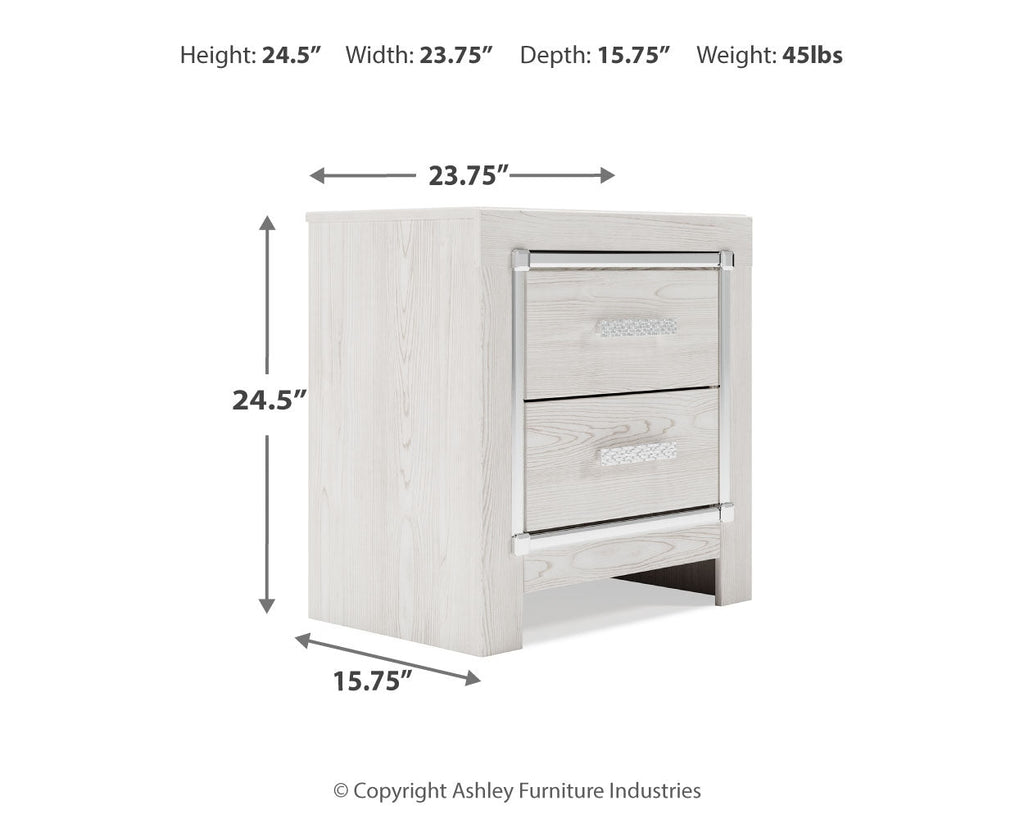 Altyra White Queen Storage Bedroom Set with Chest and 2 Nightstands