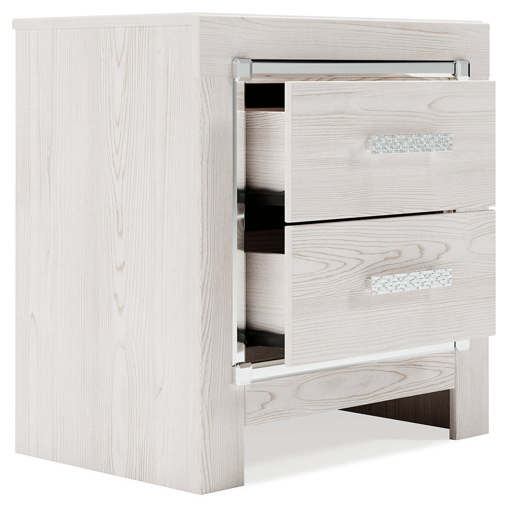 Altyra White Queen Storage Bedroom Set with Chest and Nightstand