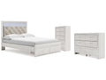 Altyra White Queen Storage Bedroom Set with Dresser and Chest