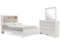 Altyra Queen Upholstered Panel Bed, White
