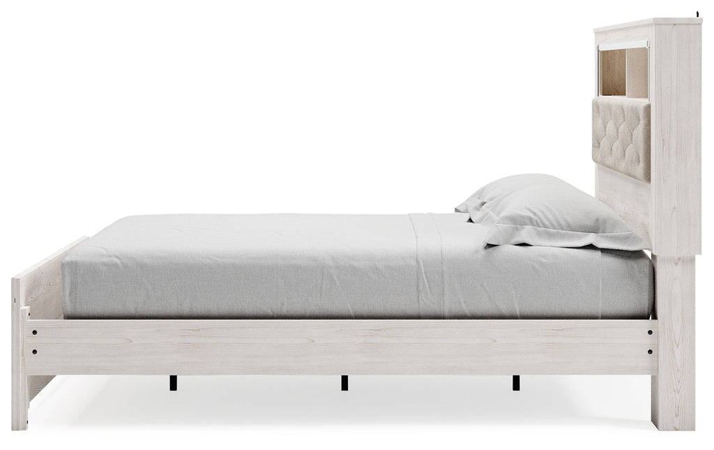 Altyra Queen Upholstered Panel Bed, White