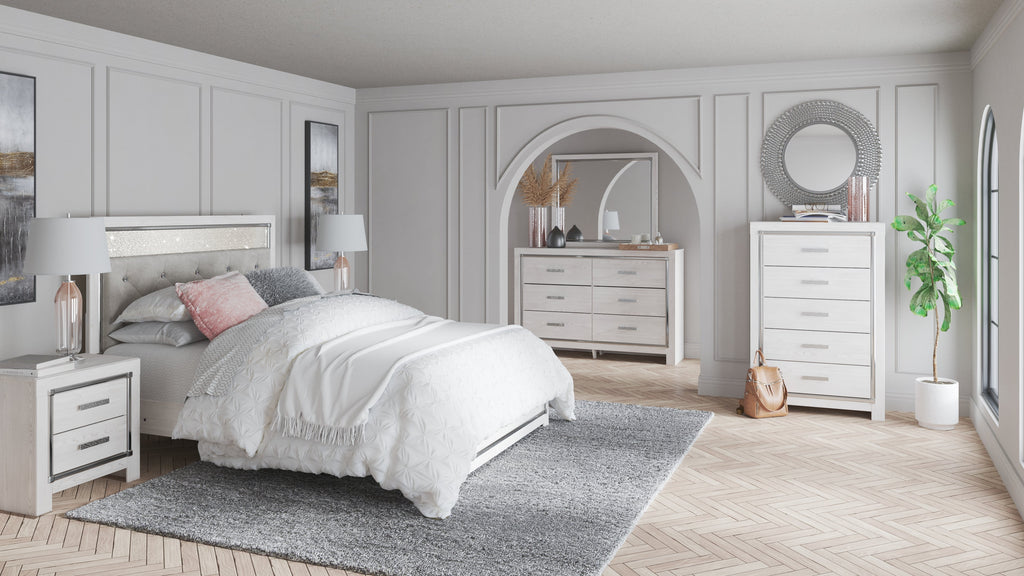 Altyra Queen Upholstered Panel Bedroom Set, White
