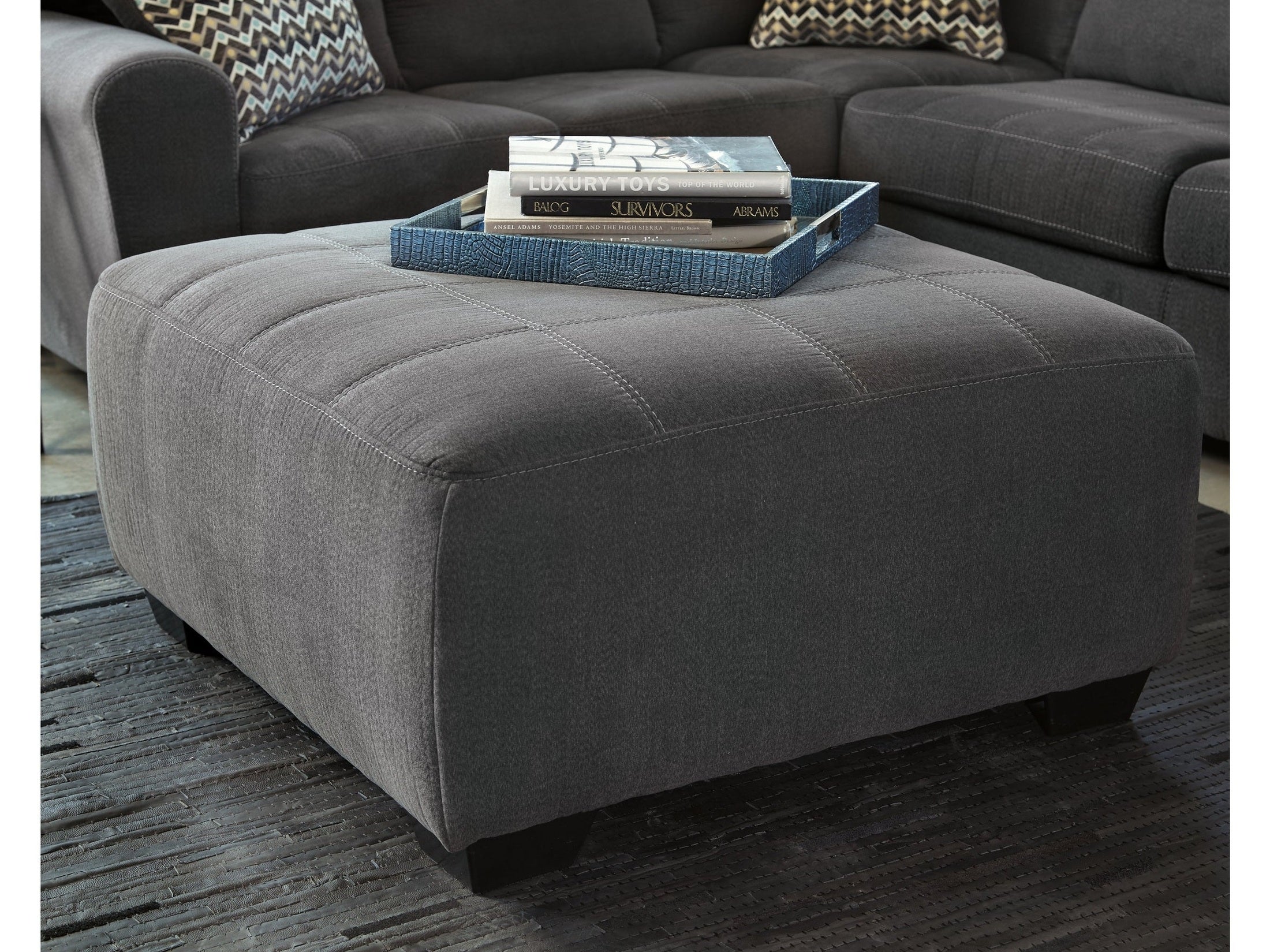 Ambee Slate Oversized Accent Ottoman
