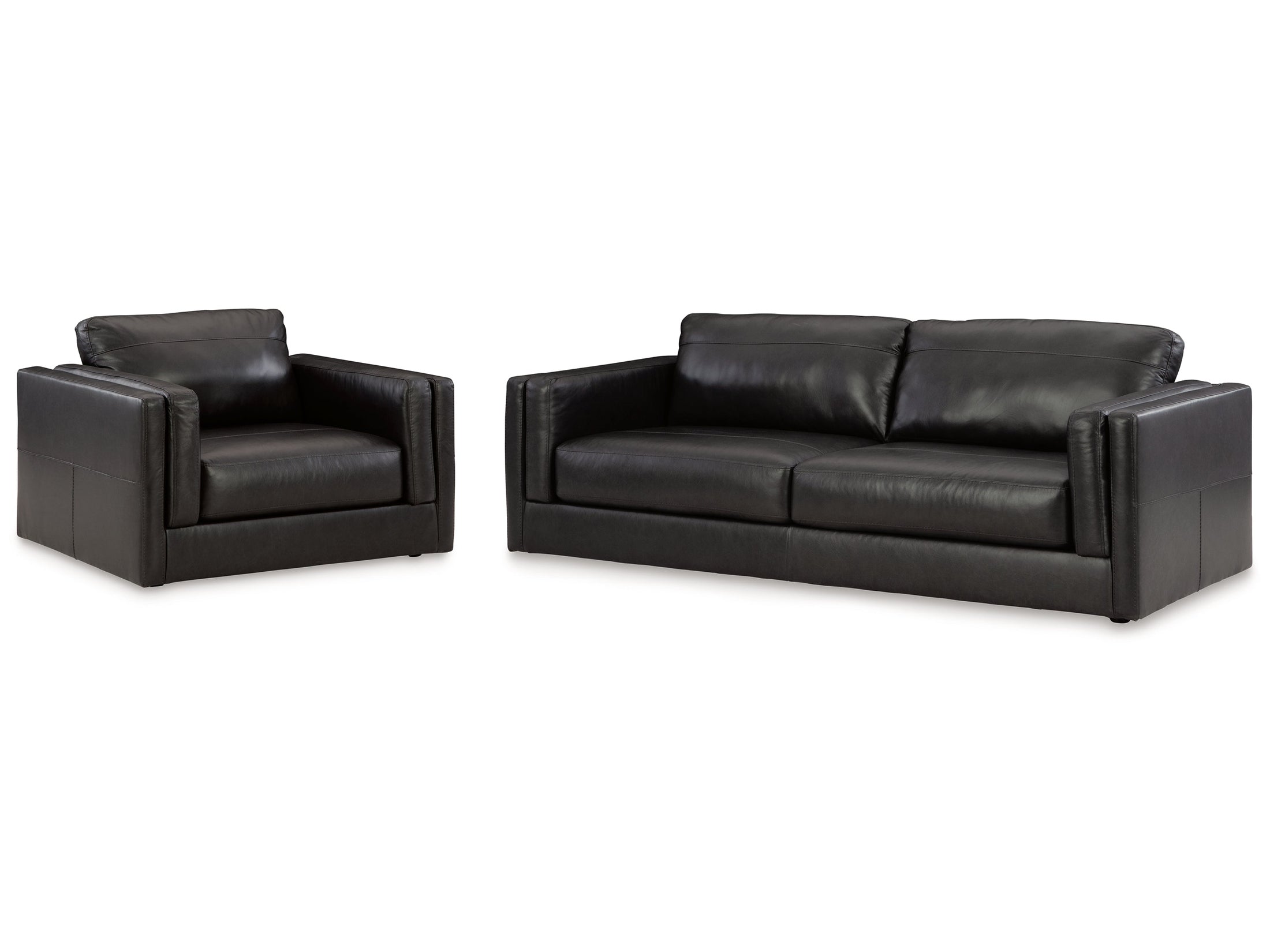 Amiata Black Sofa and Oversized Chair