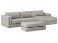 Amiata Glacier 2-Piece Sectional with Chaise and Ottoman