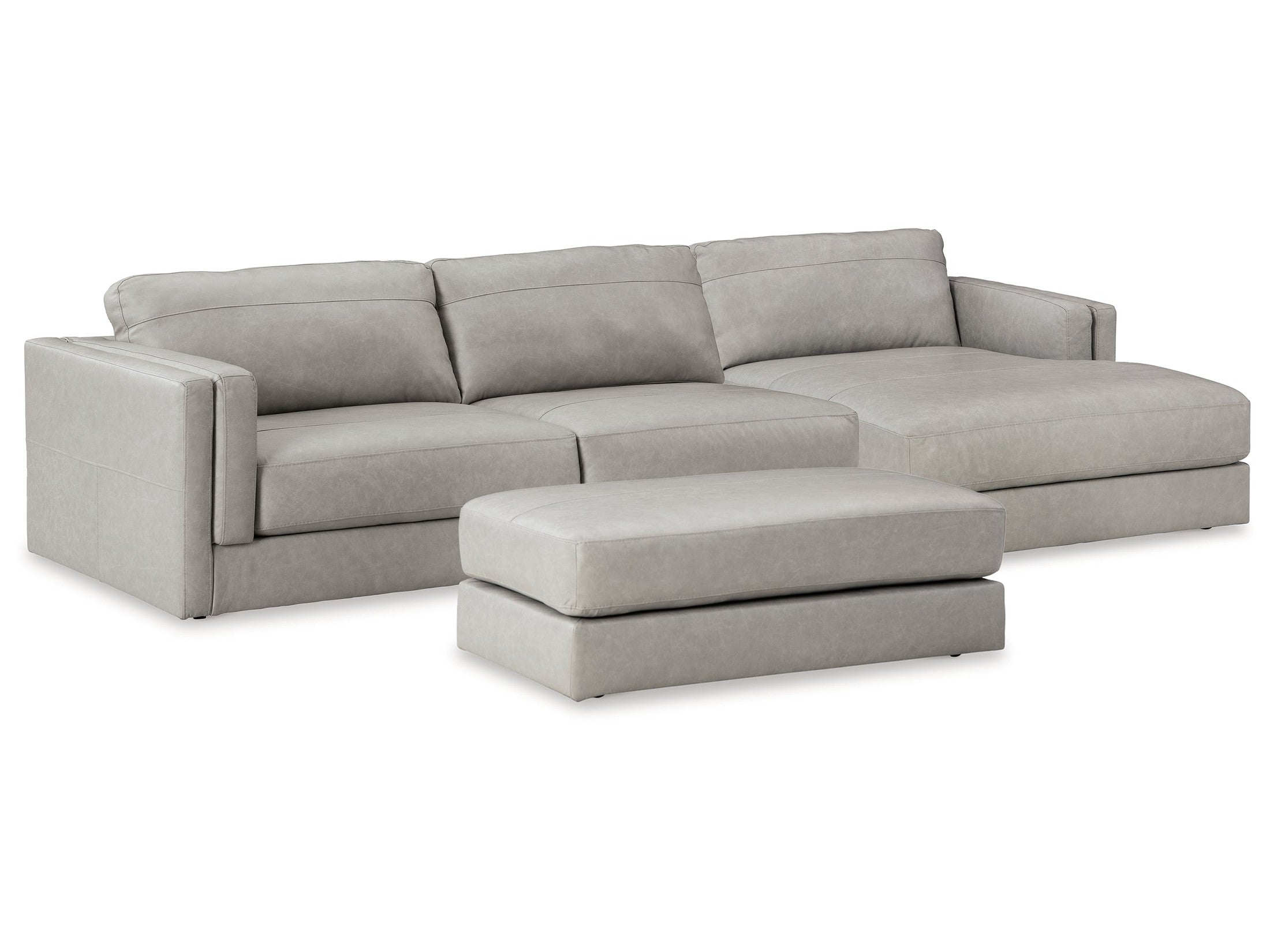 Amiata Glacier 2-Piece Sectional with Chaise and Ottoman