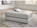 Amiata Glacier Leather Oversized Accent Ottoman