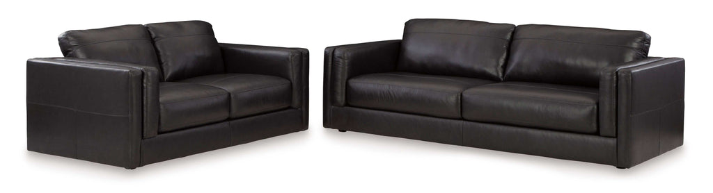 Amiata Onyx Leather Living Room Set / 2pc