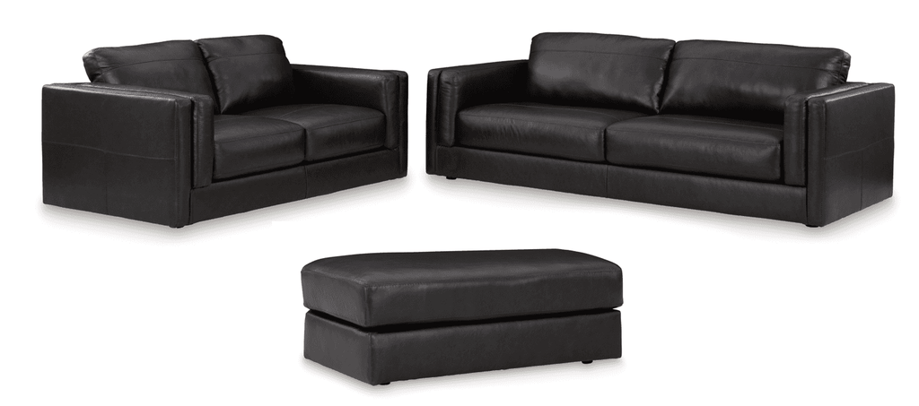 Amiata Onyx Leather Living Room Set / 2pc