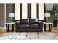 Amiata Onyx Leather Loveseat