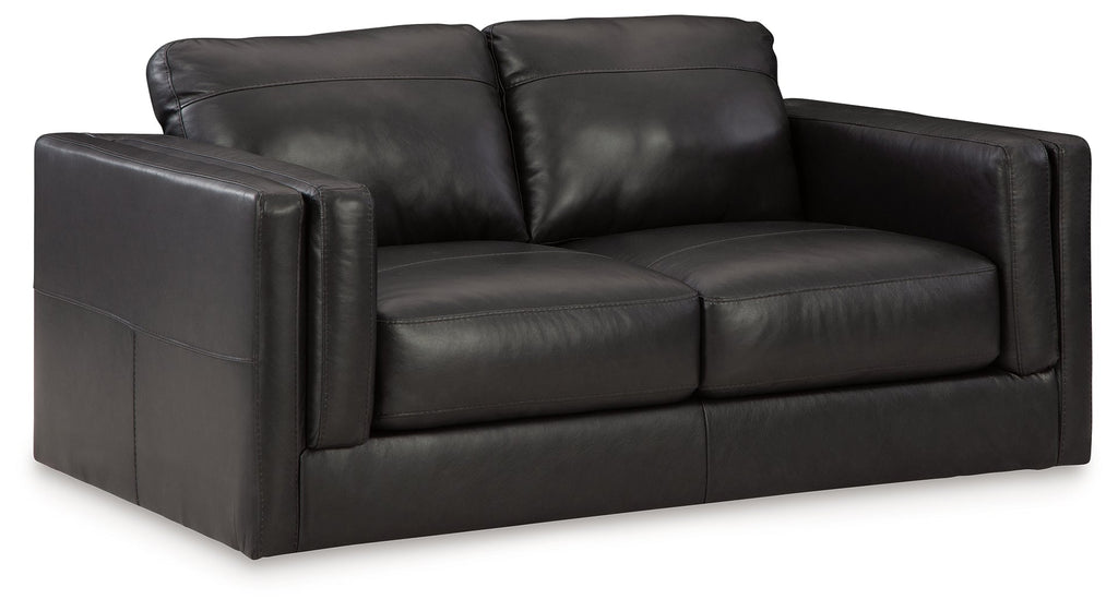 Amiata Onyx Leather Loveseat