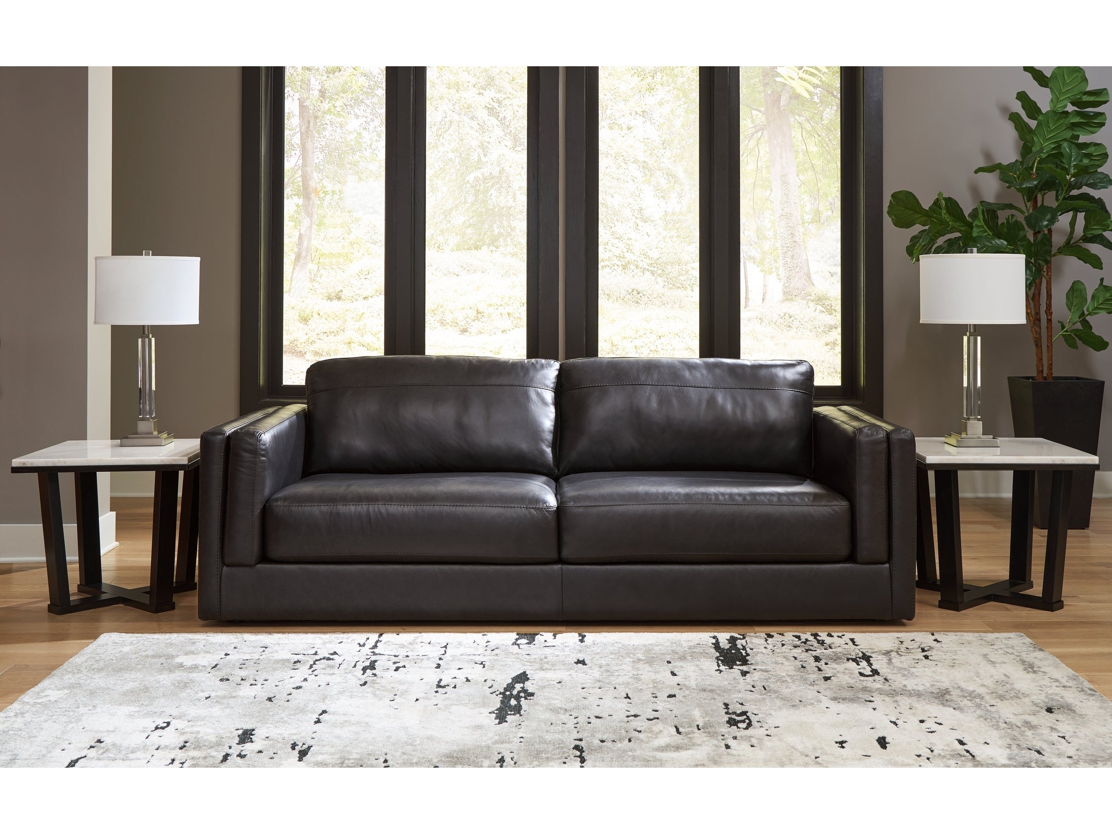 Amiata Onyx Leather Sofa
