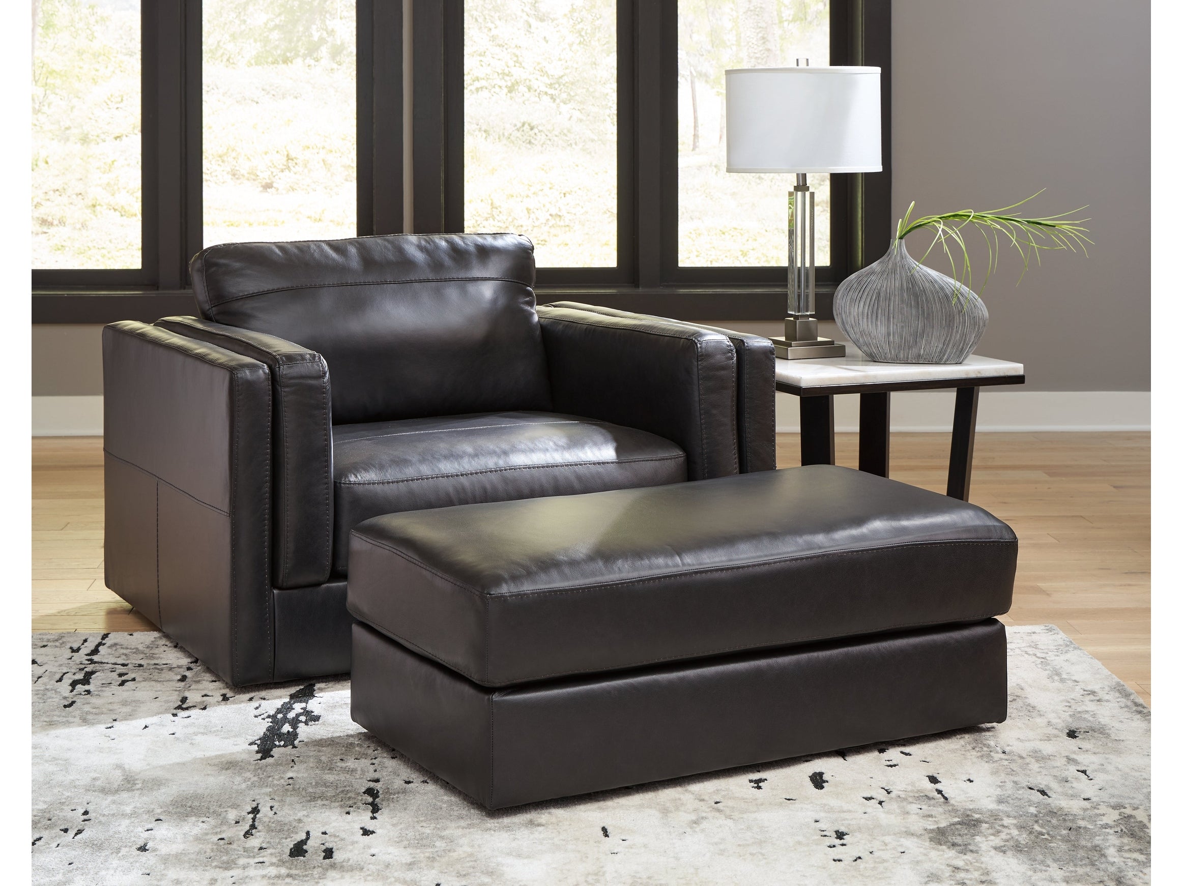 Amiata Onyx Oversized Chair and Ottoman