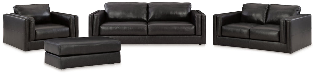 Amiata Sofa, Loveseat, Chair and Ottoman, Onyx
