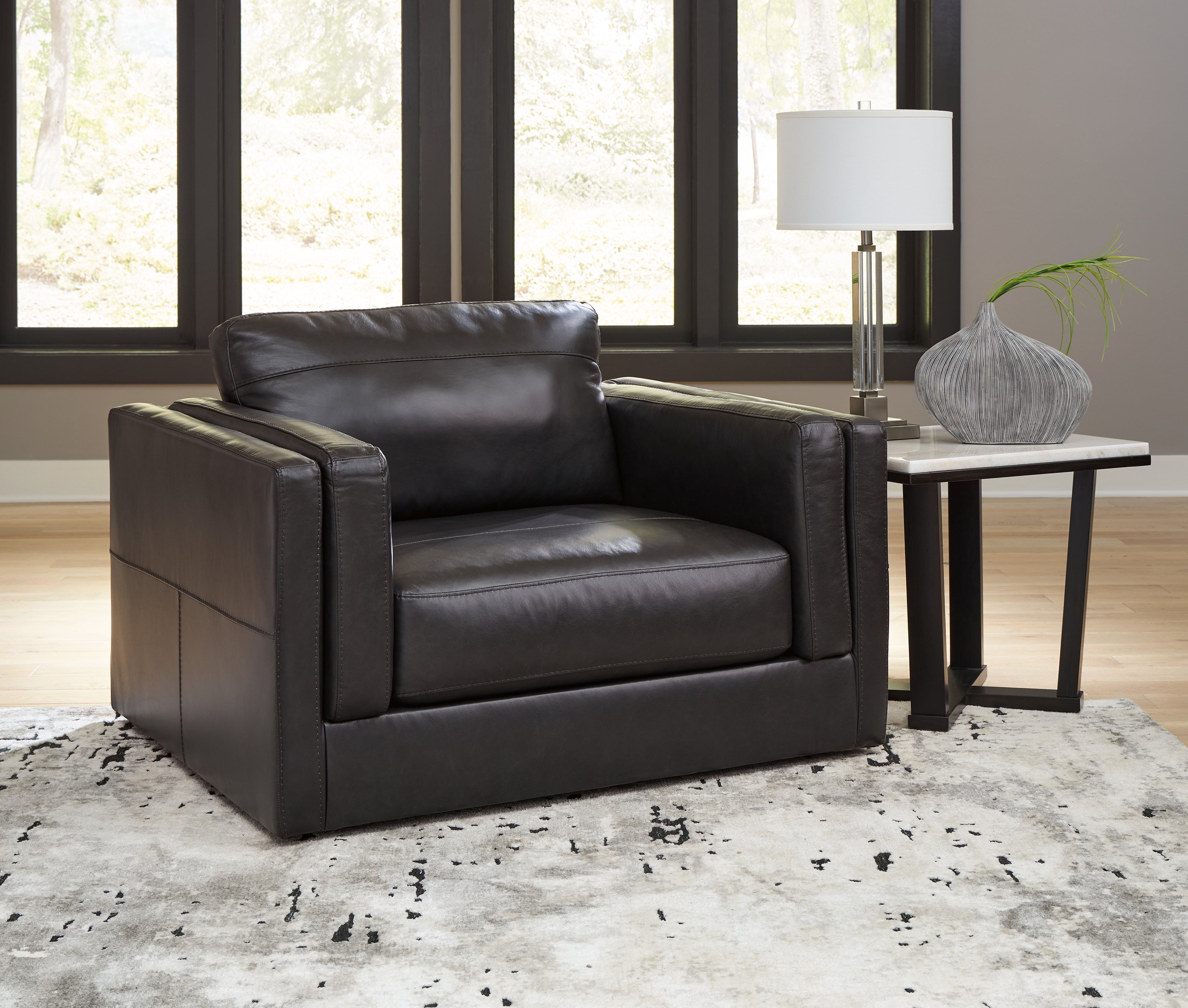 Amiata Sofa, Loveseat, Chair and Ottoman, Onyx