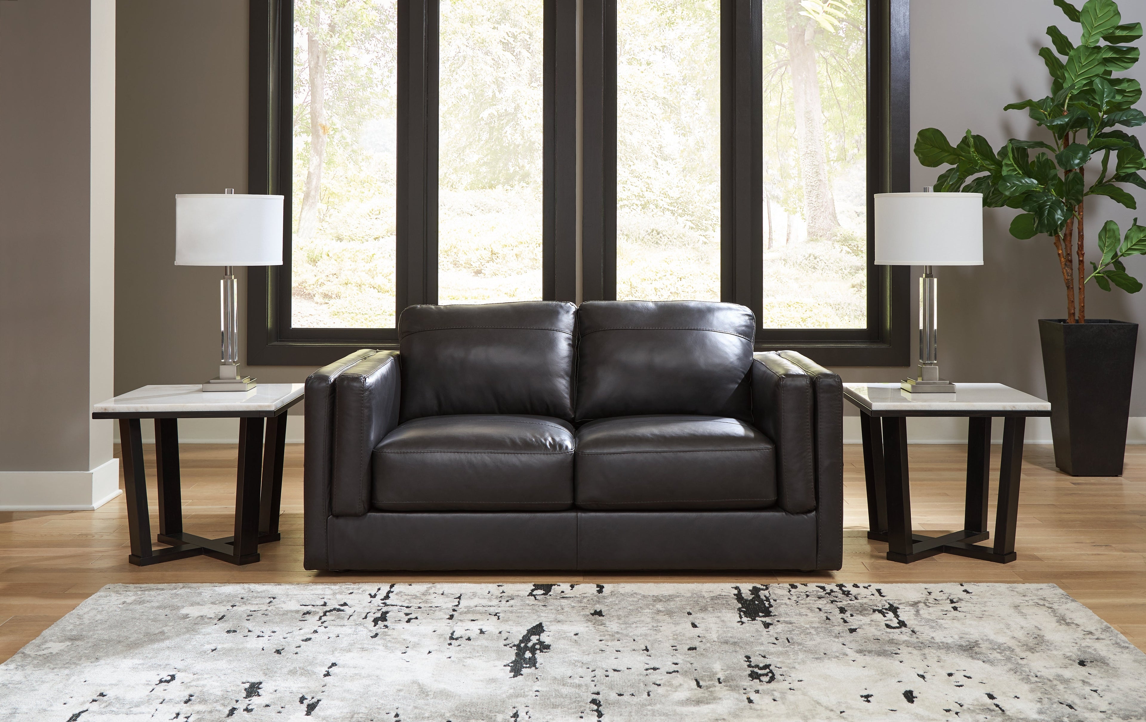 Amiata Sofa, Loveseat, Chair and Ottoman, Onyx