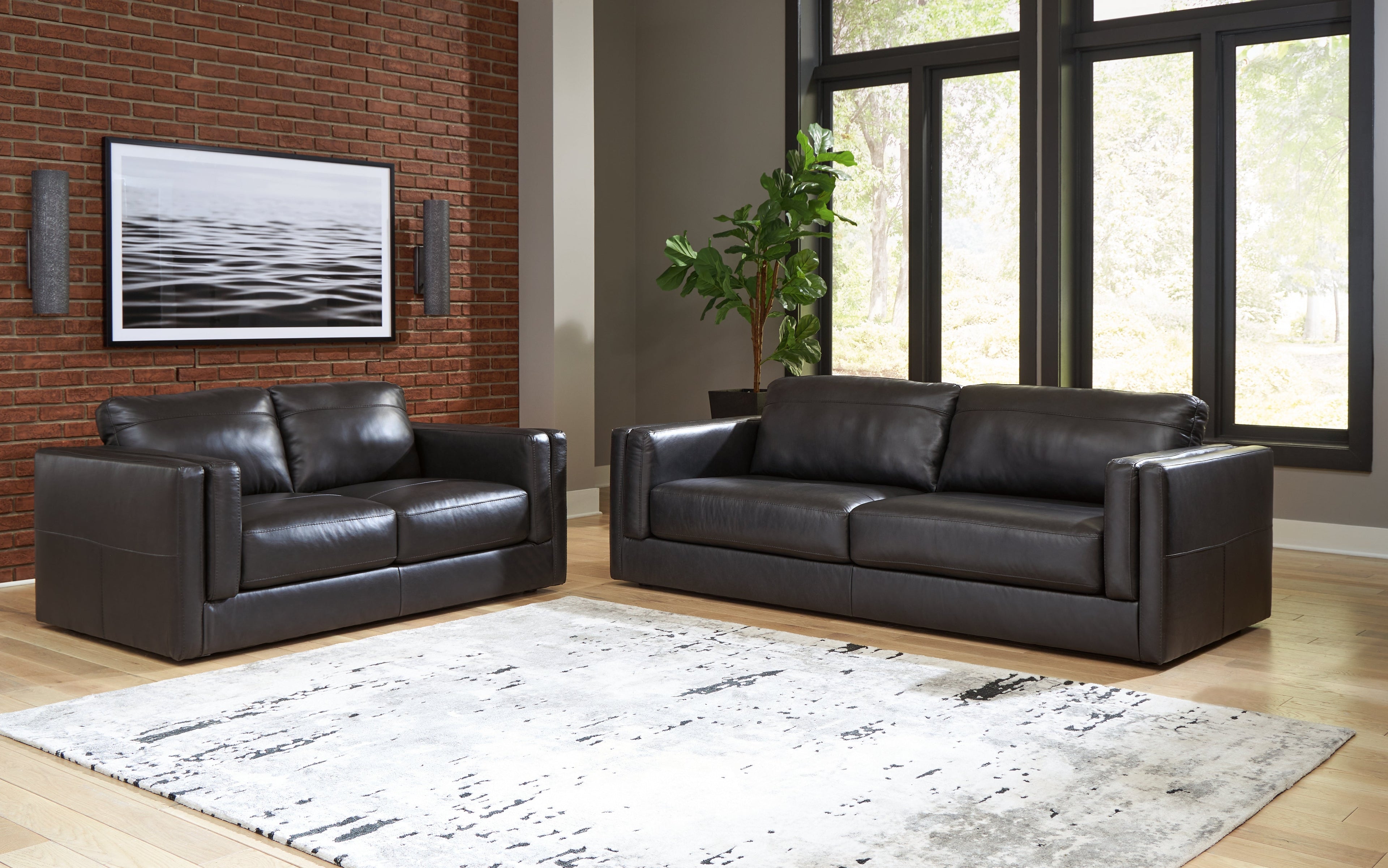 Amiata Sofa, Loveseat, Chair and Ottoman, Onyx