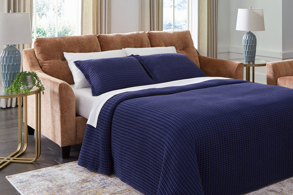 Amity Bay Clay Sofa Chaise Sleeper, 2 Chairs and 2 Ottomans
