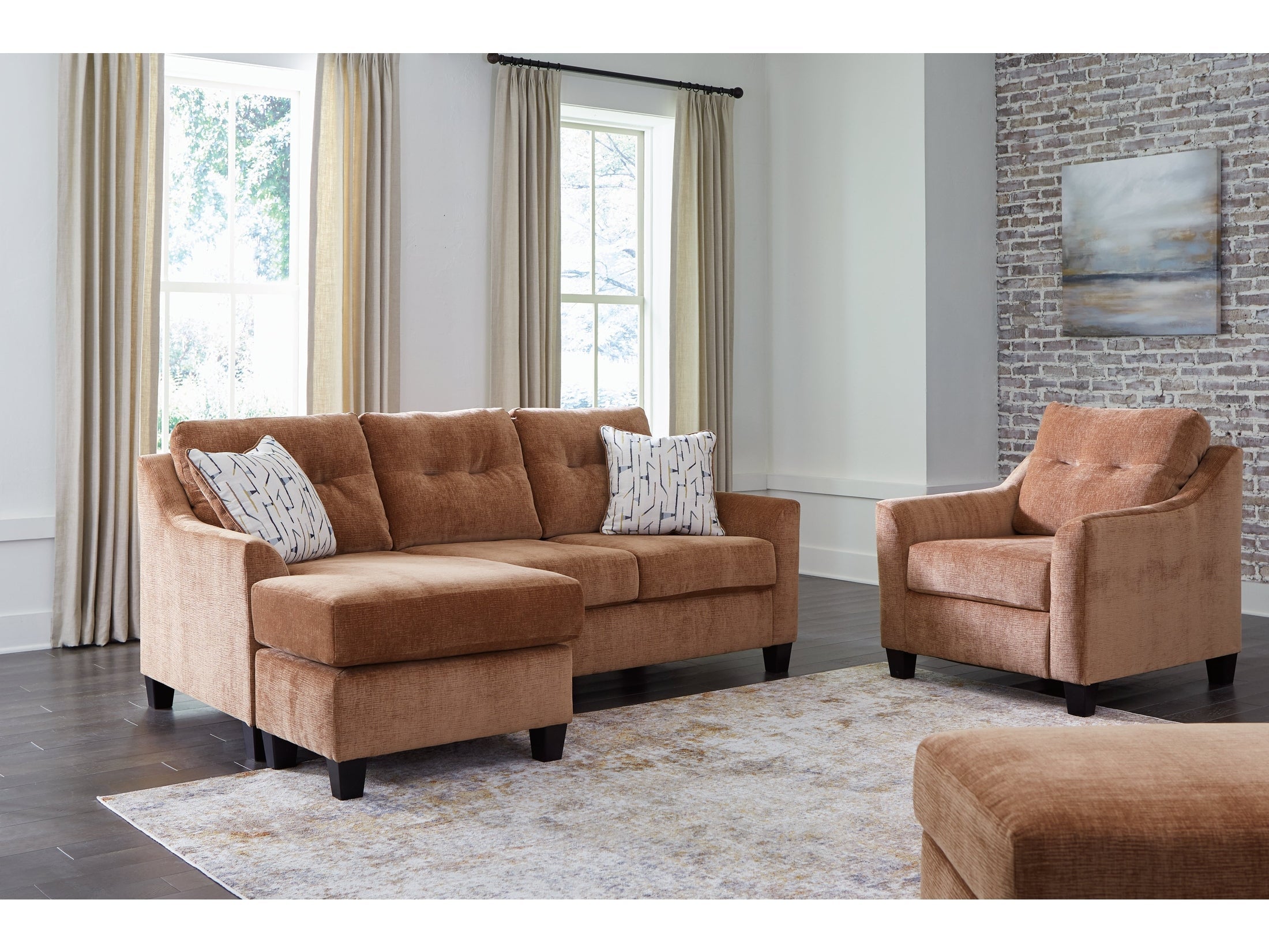 Amity Bay Sofa Chaise, Chair, and Ottoman