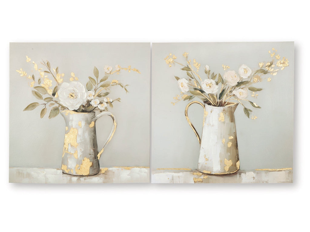 Amoryville Taupe/Green/Gold Finish Wall Art Set (Set of 3)